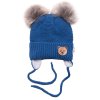 zimna ciapka s fleecom teddy bear chlupack bambulky tm modra seda
