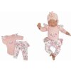 Z&Z 2-dílná soupravička body a legíny se sukničkou Květy - pudrová/ecru (Velikost 56 (1-2m))