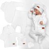 Bavlněná souprava pro miminko do porodnice 5D, Made with love, bílá (Velikost 50 (0-1m))
