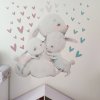 i2862 49165 aquarelle wall sticker family of bunnies with hearts lg