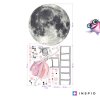 i2634 62447 self adhesive wall sticker moon and a girl on a ladder lg