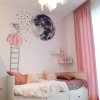 i2634 86163 self adhesive wall sticker moon and a girl on a ladder lg