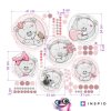 i2571 25761 wall stickers teddy bears with a name in pink lg