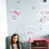 i2571 80449 wall stickers teddy bears with a name in pink lg