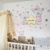 i2803 47655 wall sticker teddy bear with stars in pink lg
