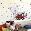 i3342 90175 childrens wall stickers teddy bear with stars and a name lg