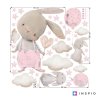i4085 96677 watercolor wall stickers light pink bunnies lg