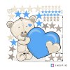 i4077 23506 baby boys wall decal maco with blue stars and heart lg
