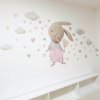 i4063 81455 wall decal above the bed for a little girl bunny in pastel pink lg