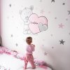 i4058 58485 sticker for a little girl teddy bear in pastel colors with stars lg