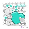 i4057 47687 wall sticker teddy bear with stars and child s name lg
