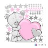 i4051 41371 wall stickers bear with pink heart and name lg