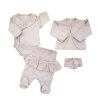 4-dílná bavlněná sada pro miminko do porodnice, béžová (Velikost 62 (2-3m))