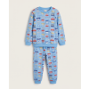 Skladom  Detské pyžamo Autíčka farebné modrá/bledomodra