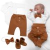 4D sada pro chlapečky Baby Elegán - karamelová (Velikost 56 (1-2m))