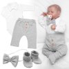 4D sada pro chlapečky Baby Elegán - šedý melír (Velikost 56 (1-2m))