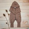 Dětský teplákový overal s prodlouženými náplety, čokoláda (Velikost 80 (9-12m))