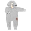 Teplákový overal s kapsičkou a kapucí BOY, Baby Nellys, šedý (Velikost 74 (6-9m))
