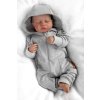 Teplákový overal s kapsičkou a kapucí BOY, Baby Nellys, šedý (Velikost 74 (6-9m))