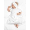 Luxusní šatičky s krajkou SOFIA, krátkým rukávek + čelenka ,2D sada, bíle (Velikost 56/62 (0-3m))