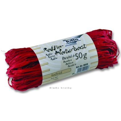9020 Raffia Naturbast hochrot