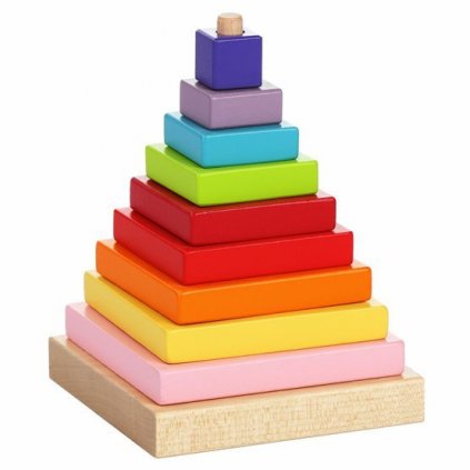Dřevěná hračka Barevná pyramida