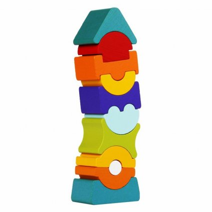 Dřevěná hračka Balanční věž IX