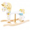 PL134 Wooden Unicorn Carousel Rocking Horse Glitter Gold Magical