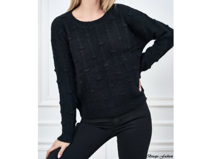 Dámsky pletený sveter Heidi čierny 1 4