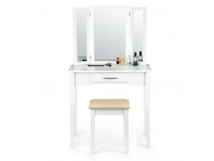 Toaletný stolík s veľkým nastaviteľným zrkadlom, stolička Kensley 5