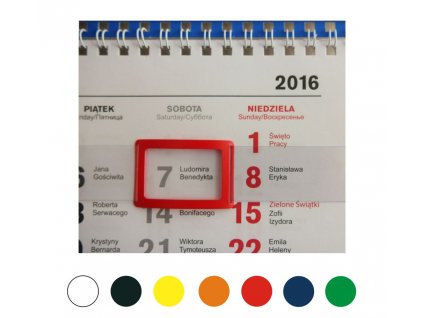 Kalendářová okénka SET, 29x14 mm (Barva žlutá)