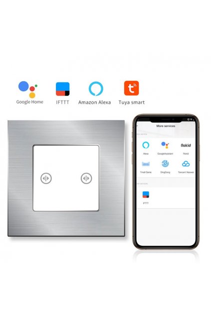 Dotykový ovládač na rolety/žalúzie s WIFI - Brúsený hliník