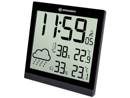 Meteostanice Bresser TemeoTrend JC LCD RC (nástěnné hodiny), černá