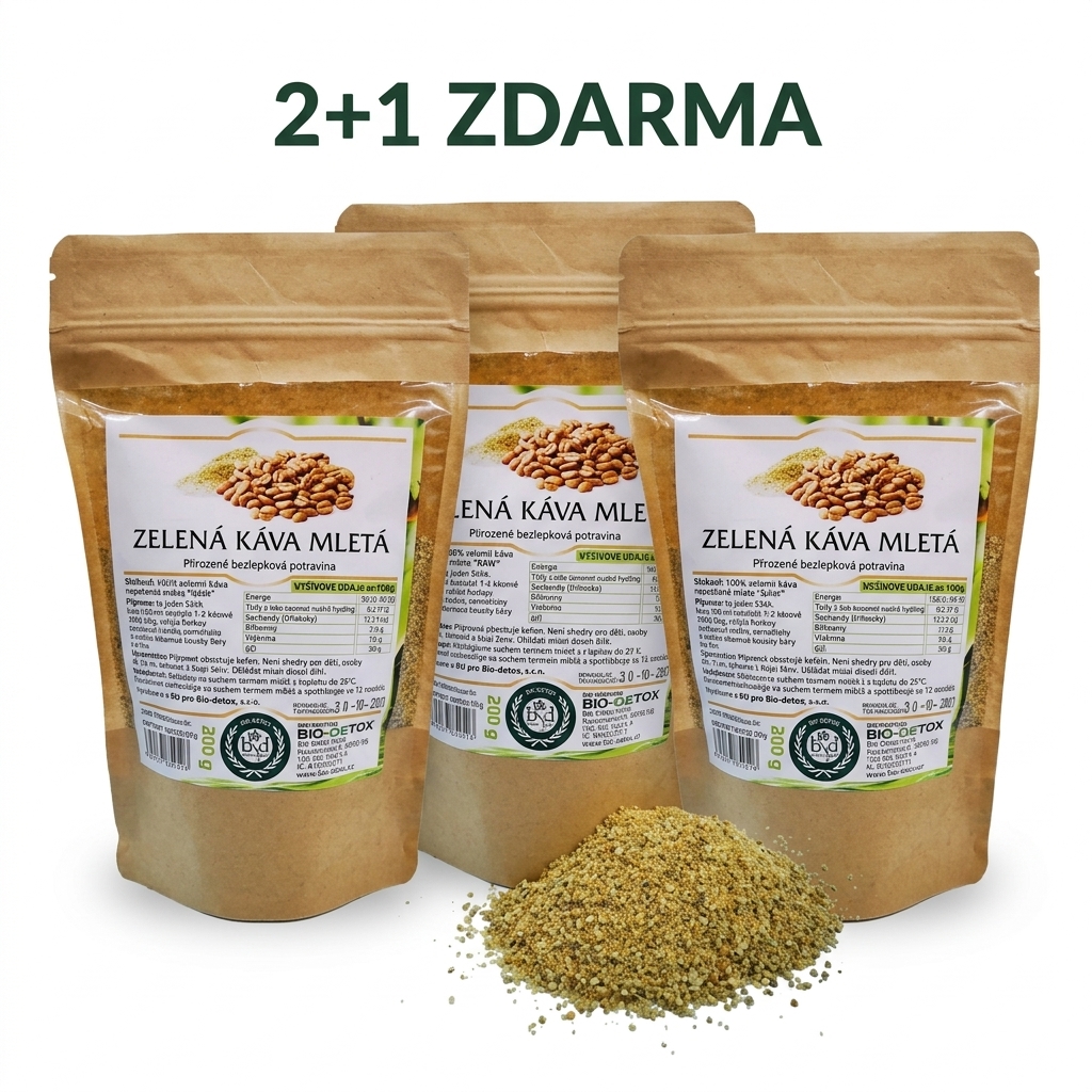 Výhodný balíček zelené kávy 2 + 1 ZDARMA