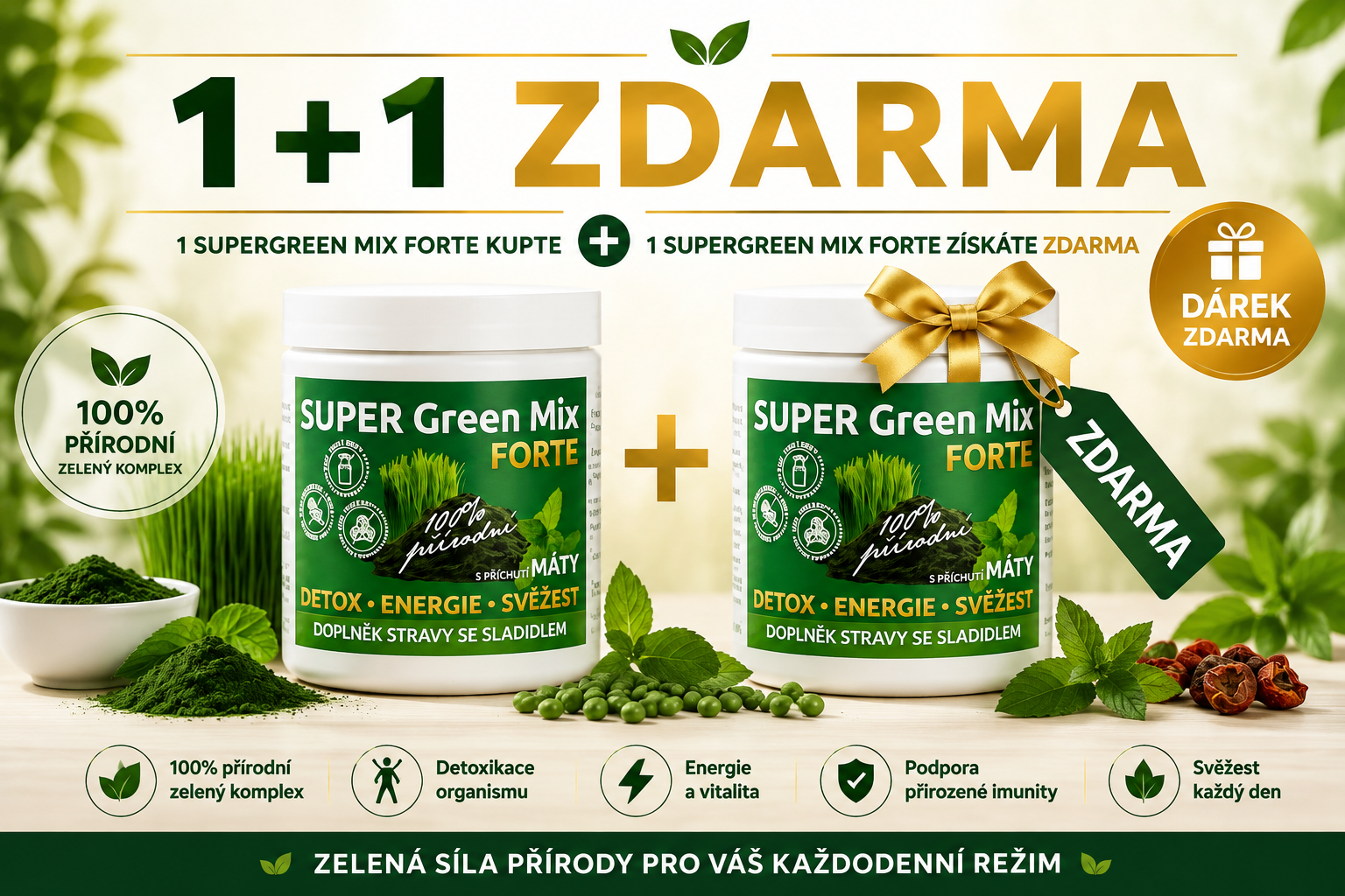 SuperGreens Máta 1 + 1 ZDARMA