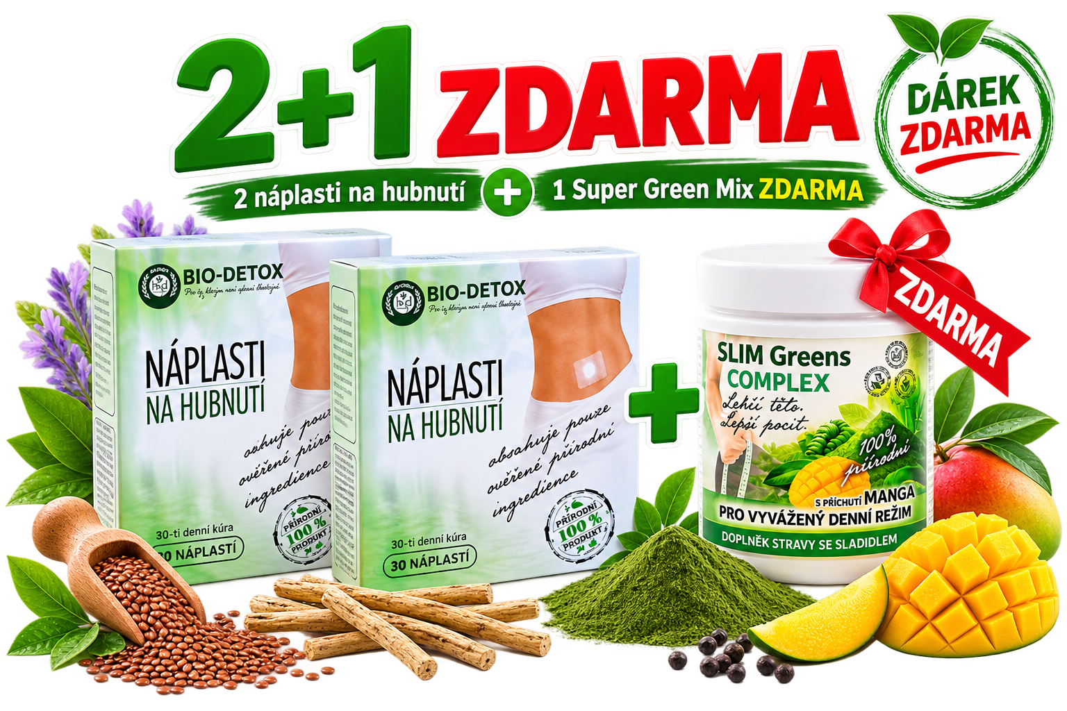 Magnetické náplasti a SuperGreens SLIM COMPLEX zdarma