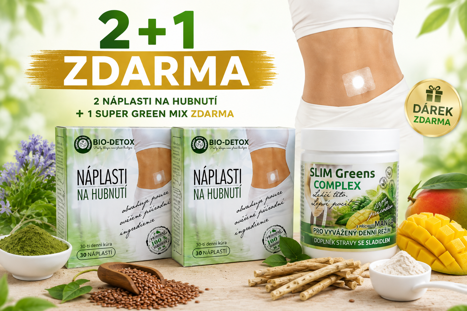 Magnetické náplasti na hubnutí a SuperGreens SLIM COMPLEX
