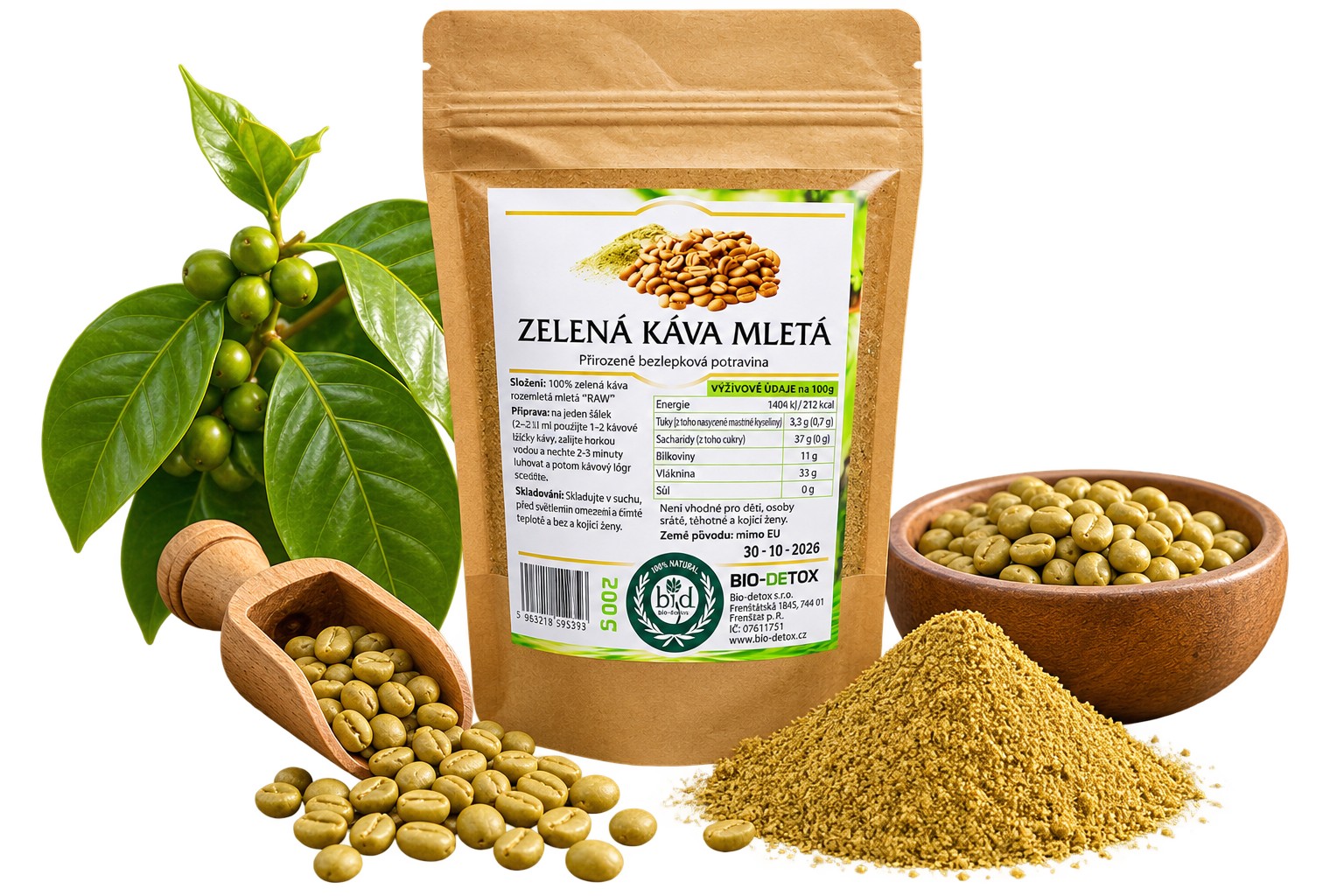 Zelená káva mletá Brazil Taste