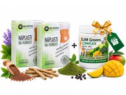 náplasti na hubnutí + supergreens mango 2+1