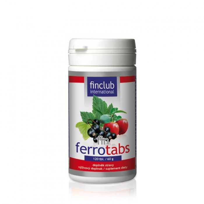 Levně finclub fin Ferrotabs 120 tablet - obsahuje železo, zinek, měď a vitamín C.