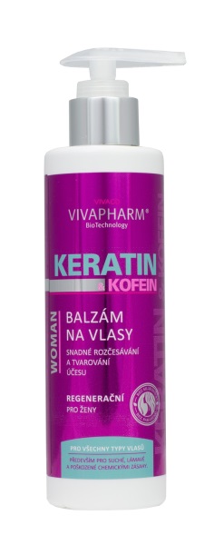 Levně Keratinový balzám na vlasy s kofeinem VIVAPHARM 200ml