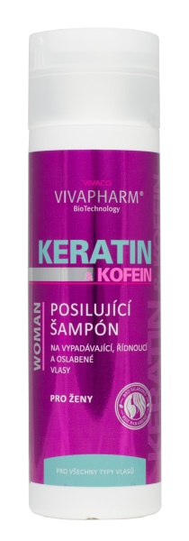 Levně VIVACO Keratinový šampon na vlasy s kofeinem VIVAPHARM 200ml