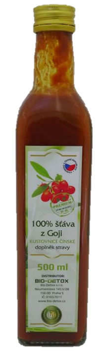 Levně Bio-Detox 100% šťáva z GOJI Premium Pure s dužinou 500 ml