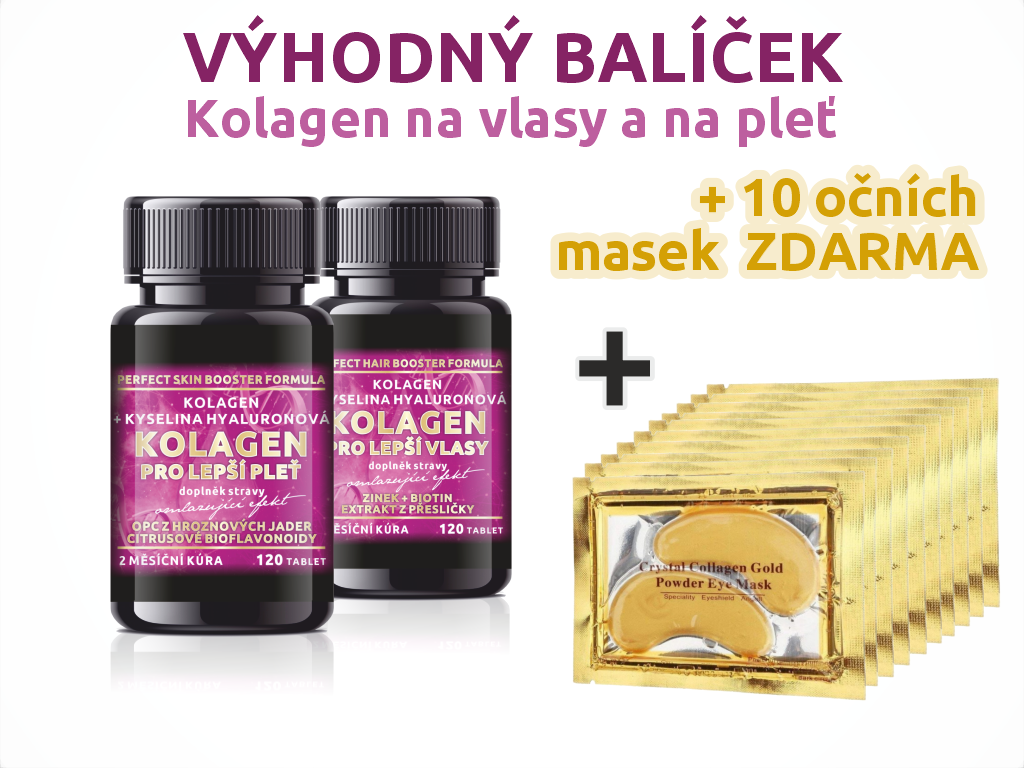 Bio-Detox Kolagen pro LEPŠÍ PLEŤ + Kolagen pro LEPŠÍ VLASY + 10x oční maska