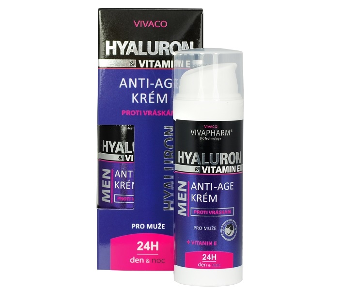 Levně VIVADERM MEN Anti-age hydratační krém Hyaluron a Vitamin E 50ml