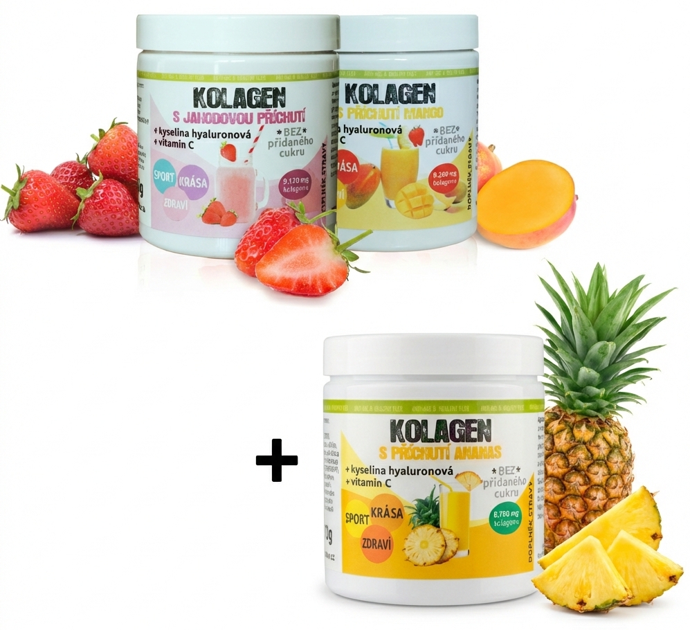 Levně Bio-Detox Kolageny s příchutí MANGO, ANANAS + JAHODA ZDARMA