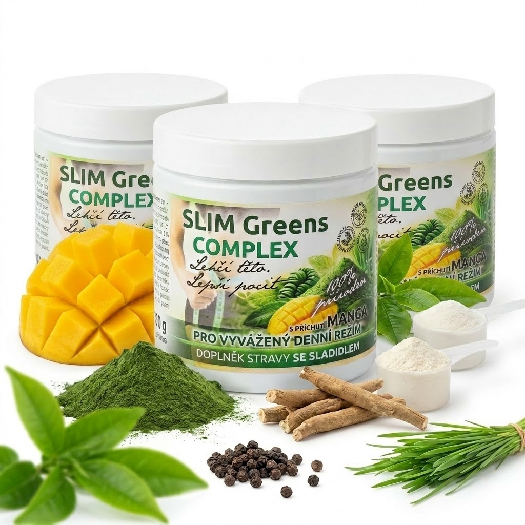 Bio-Detox SLIM Greens COMPLEX s příchutí Mango 2 + 1 ZDARMA