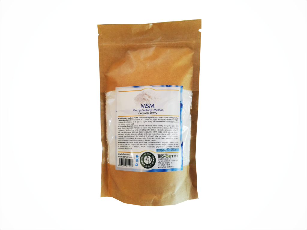 Levně Bio-Detox MSM Methyl-Sulfonyl-Methan 400g Kloubní výživa