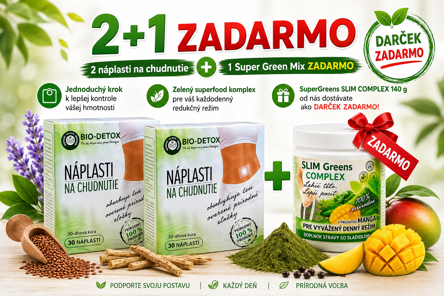 Magnetické náplasti a SuperGreens SLIM COMPLEX ZADARMO