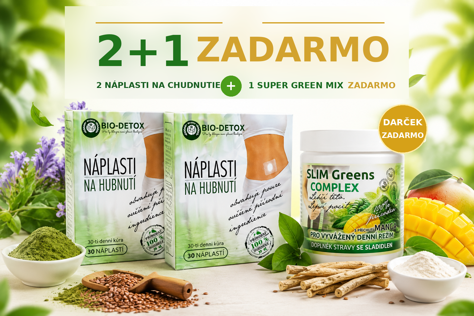 Magnetické náplasti na chudnutie a SuperGreens SLIM COMPLEX